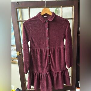 Zara Maroon Corduroy Kids Dress